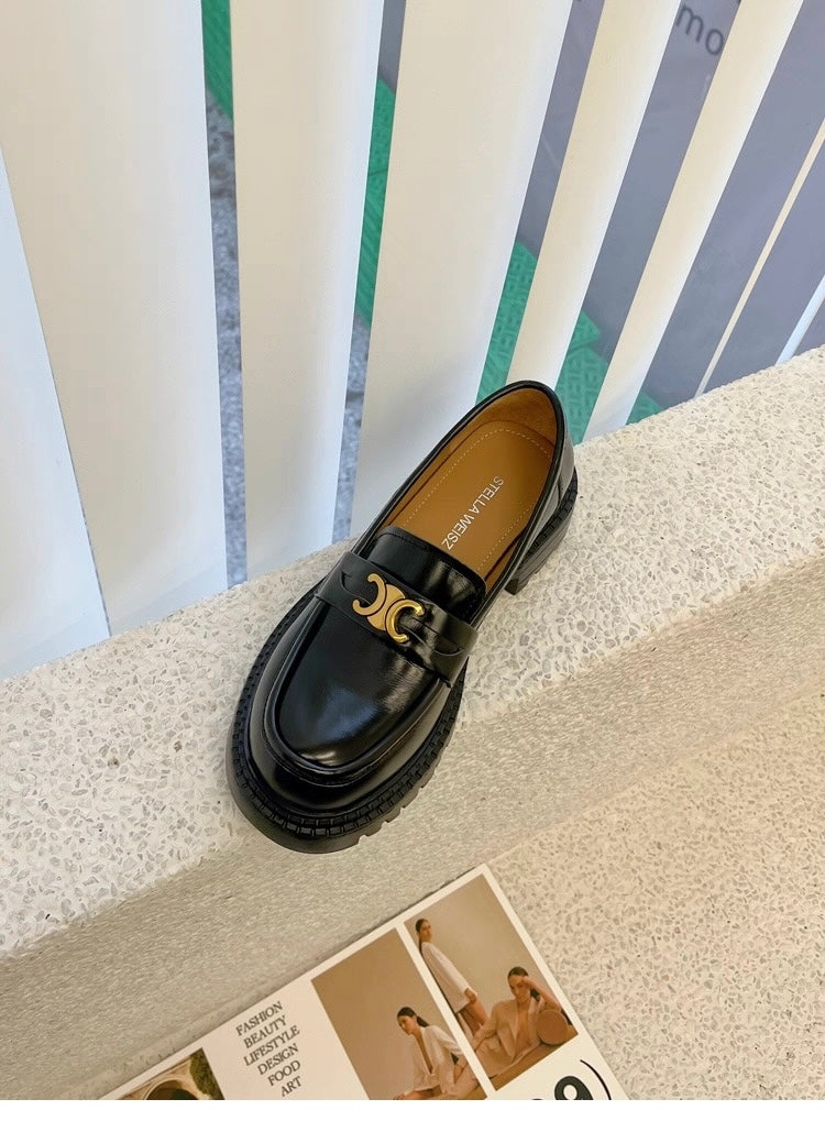 Arc de Triomphe Buckle Leather Shoes S0005