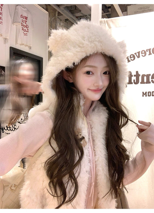 Women’s Hooded Sleeveless Vest Outerwear C0010