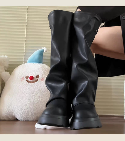 Women’s High-Knee Fashion Rider Boots S0001