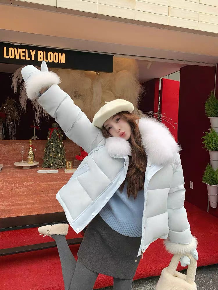 Women’s Short Removable-Panel Down Puffer Jacket C0044