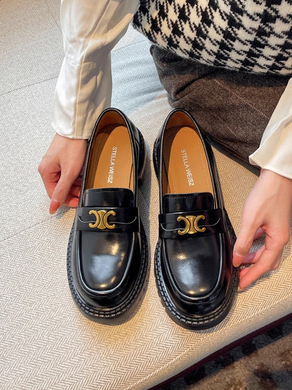 Arc de Triomphe Buckle Leather Shoes S0005