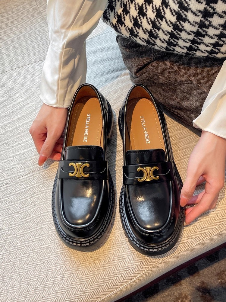 Arc de Triomphe Buckle Leather Shoes S0005