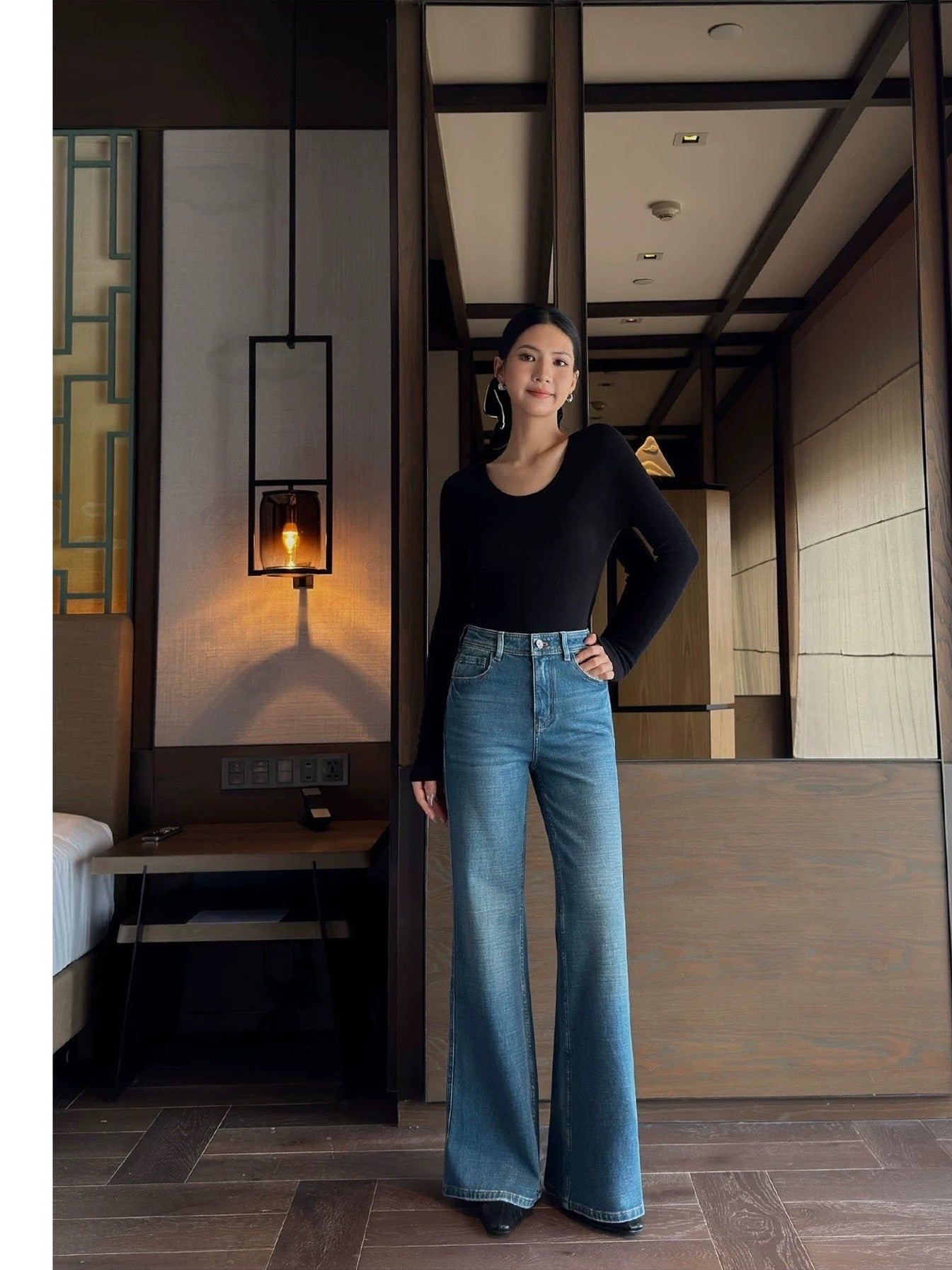 Mini Flare Denim Pants C0049