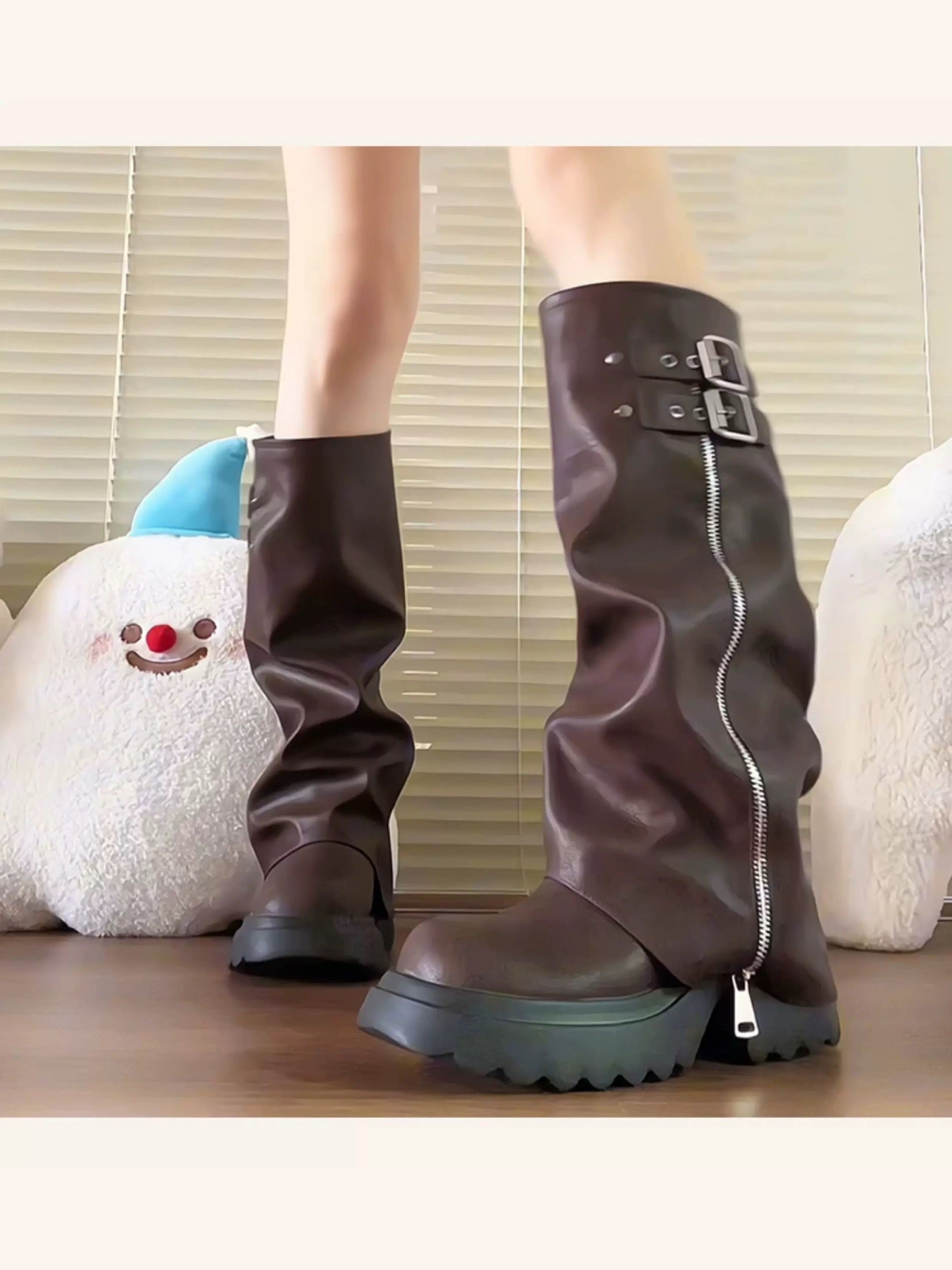 Women’s High-Knee Fashion Rider Boots S0001