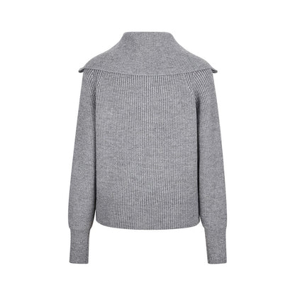 Zip-Up Stand Collar Knit Sweater Jacket C0021