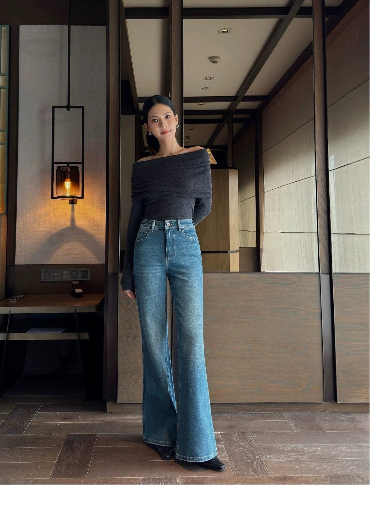 Mini Flare Denim Pants C0049