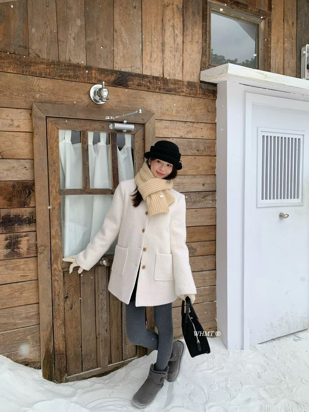 Korean Lapel Mid-Length Thickened Down Coat C0029