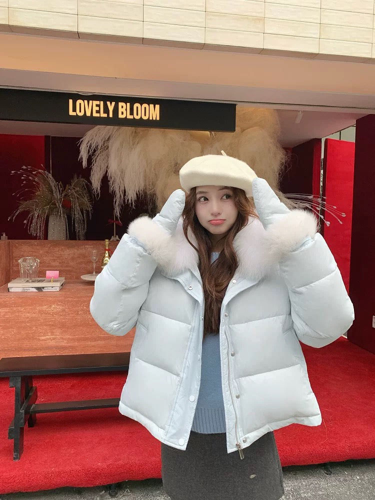 Women’s Short Removable-Panel Down Puffer Jacket C0044