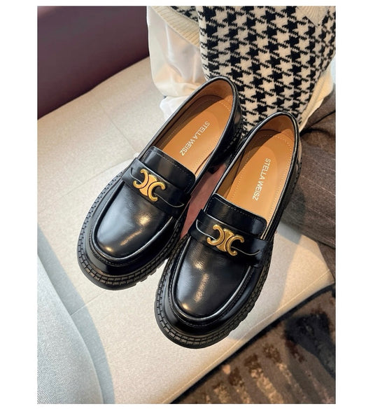 Arc de Triomphe Buckle Leather Shoes S0005