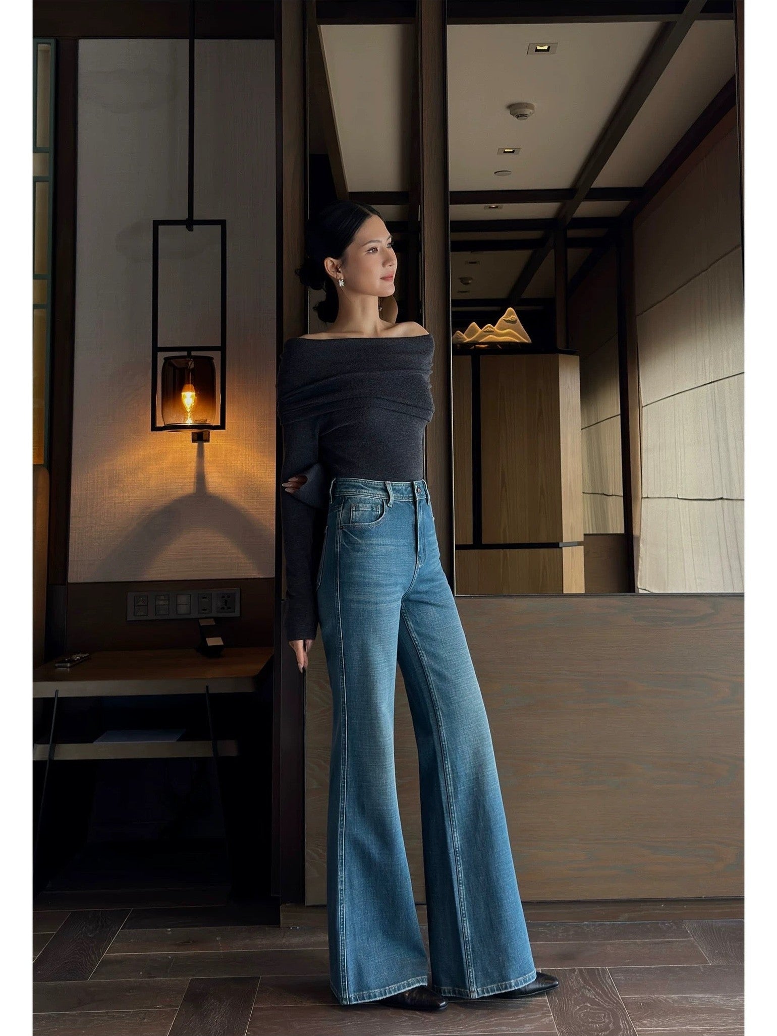 Mini Flare Denim Pants C0049