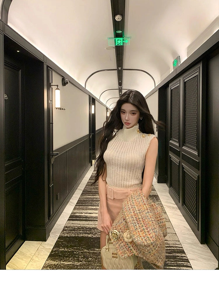 Pink Corduroy A-Line Mini Skirt C0003