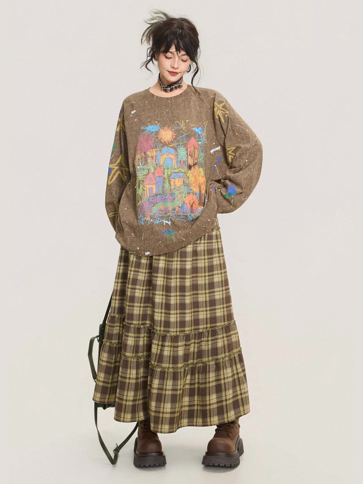 Painted Wash Long-Sleeve T-Shirt  f0399