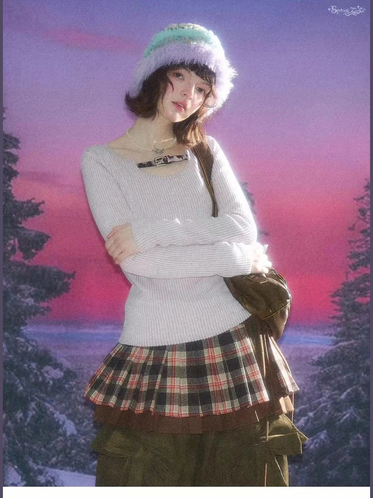 Leopard Accent Ribbed Top  f0337