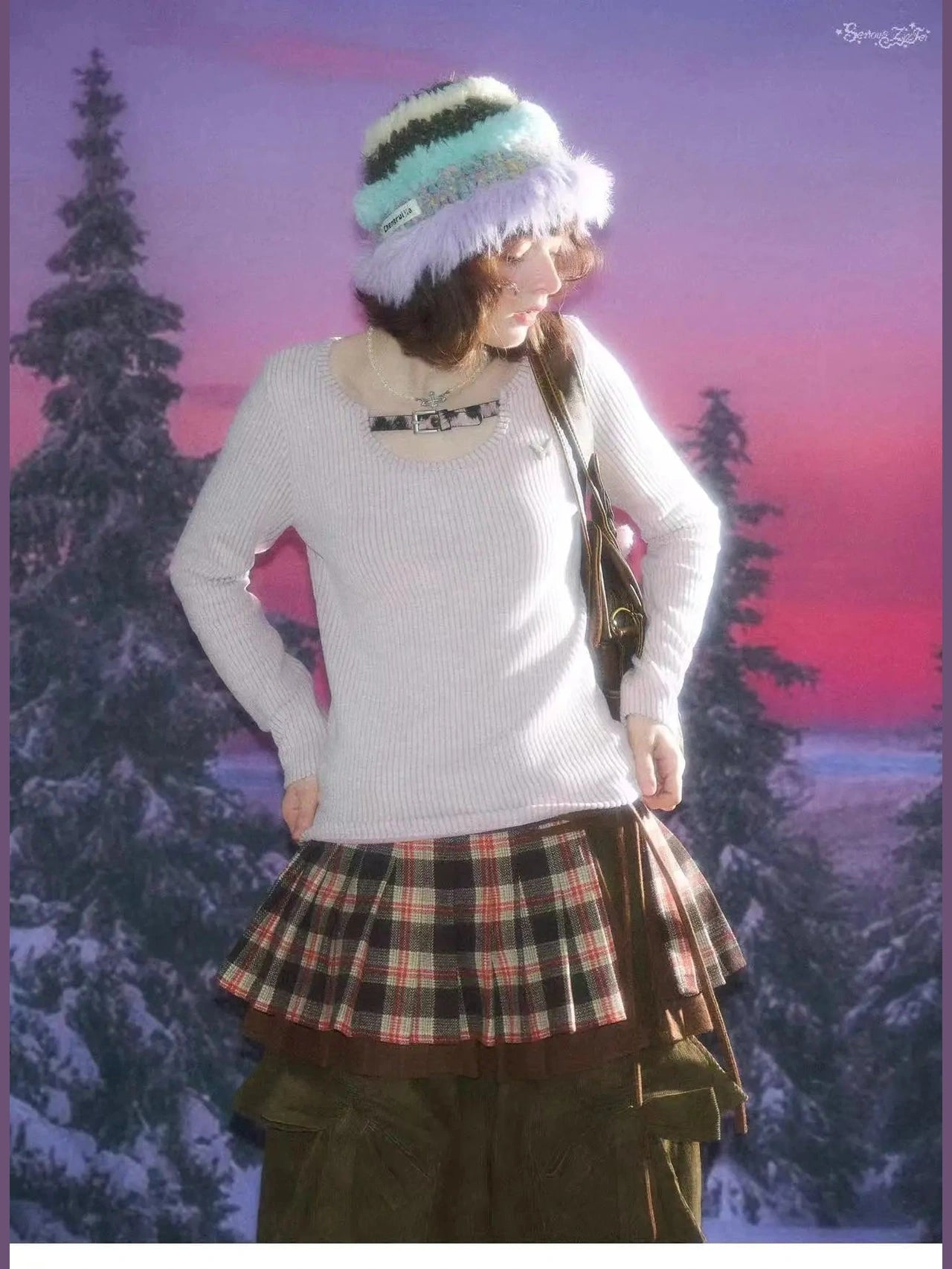 Leopard Accent Ribbed Top  f0337