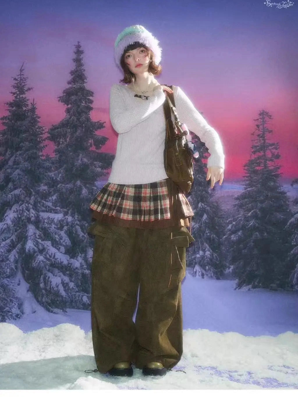 Leopard Accent Ribbed Top  f0337