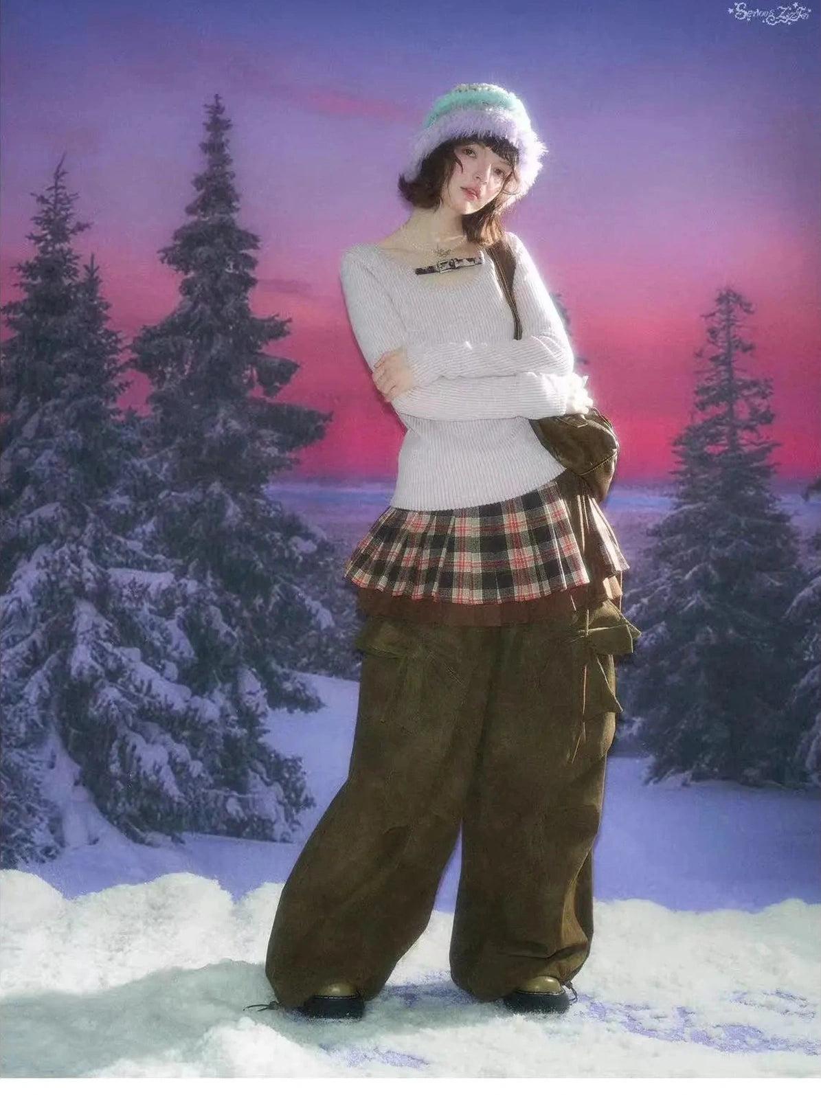 Leopard Accent Ribbed Top  f0337