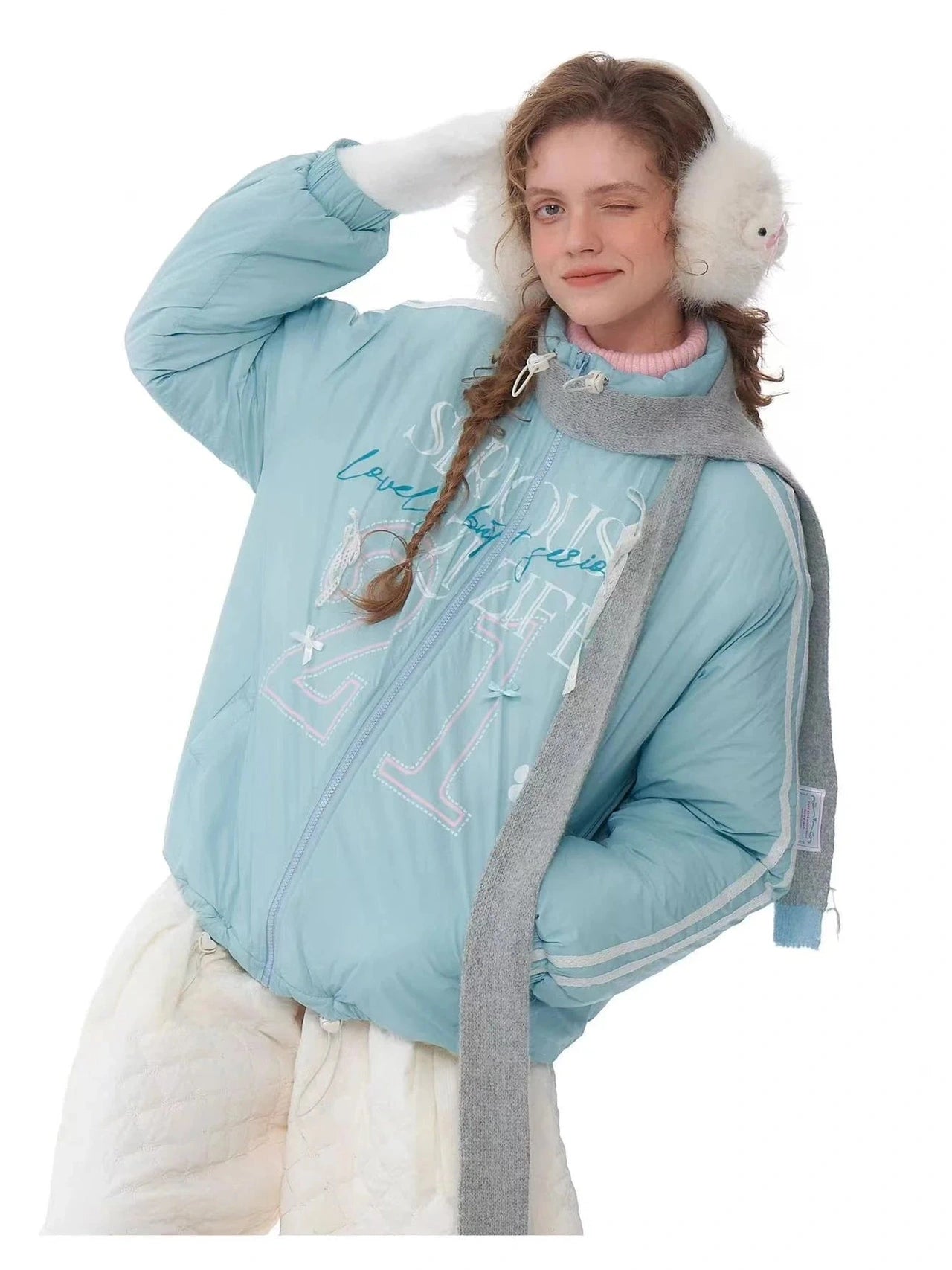 Warm Blue Padded Jacket  f0389