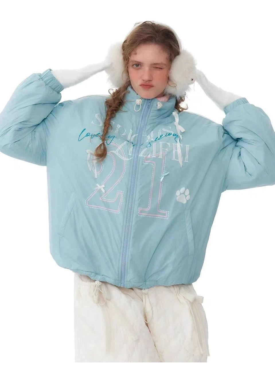 Warm Blue Padded Jacket  f0389