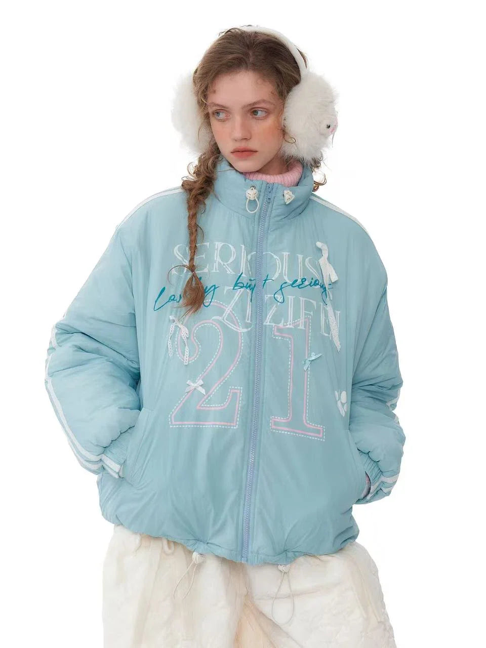 Warm Blue Padded Jacket  f0389