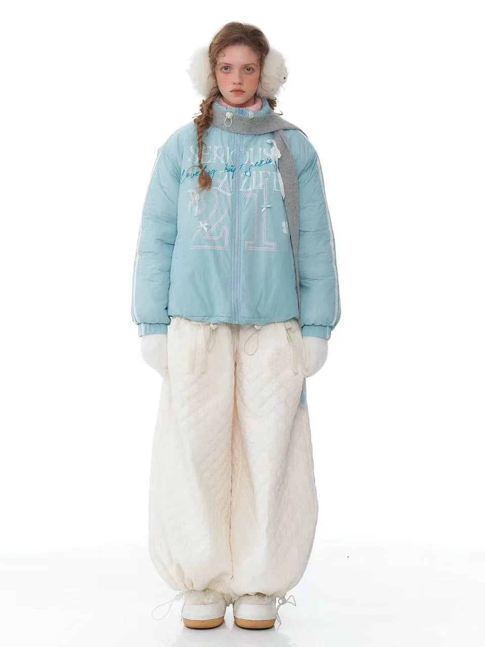 Warm Blue Padded Jacket  f0389