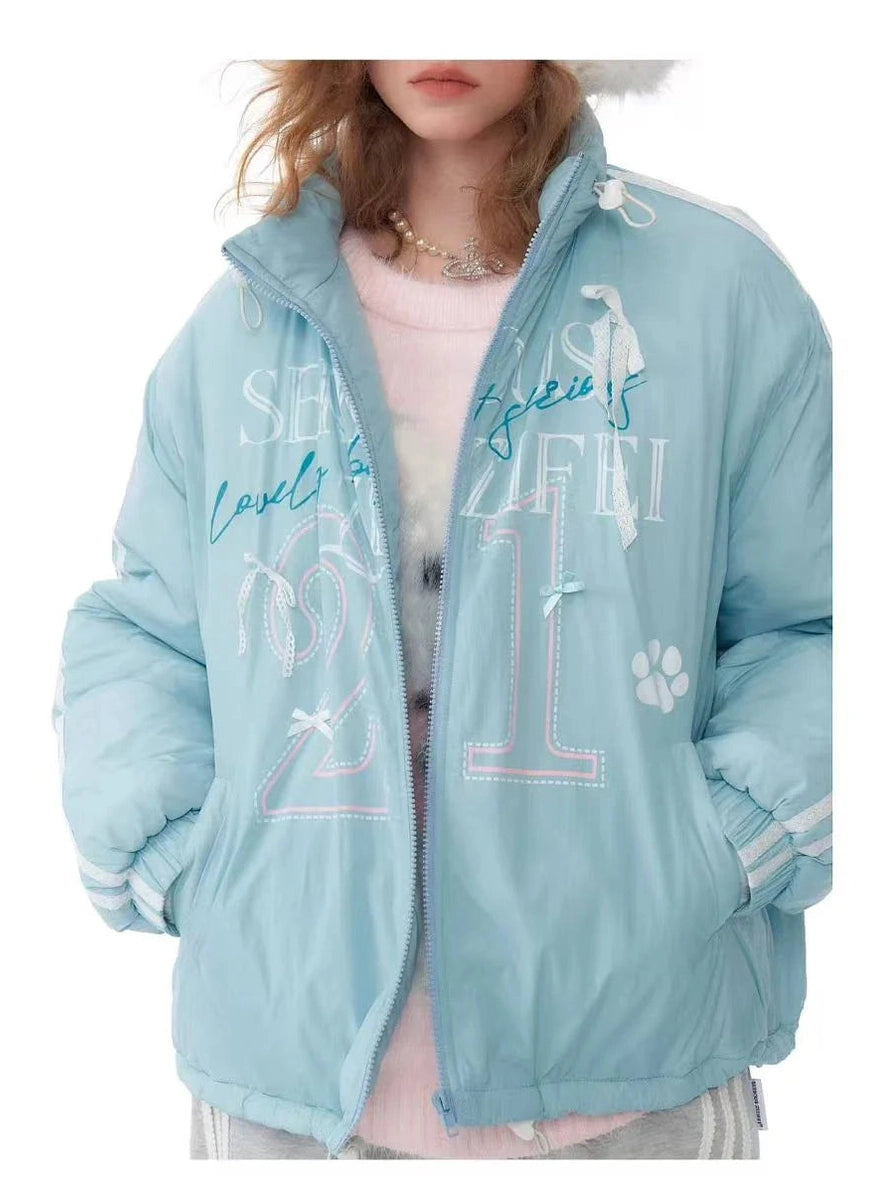 Warm Blue Padded Jacket  f0389