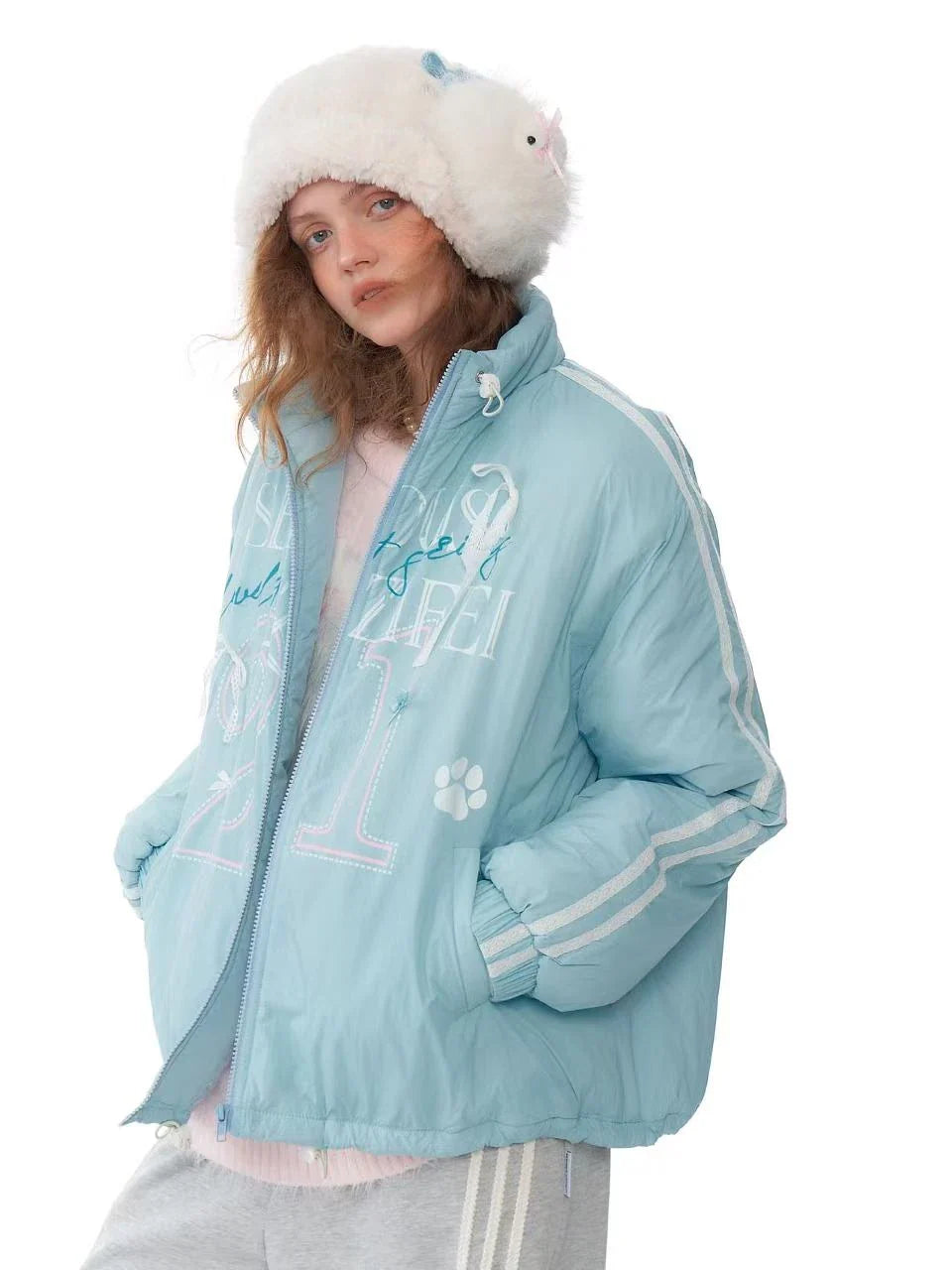 Warm Blue Padded Jacket  f0389