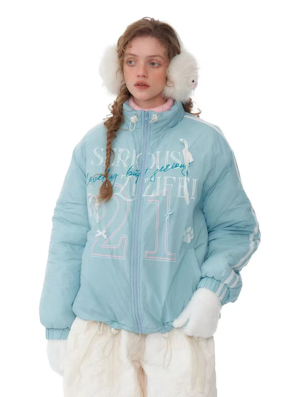 Warm Blue Padded Jacket  f0389