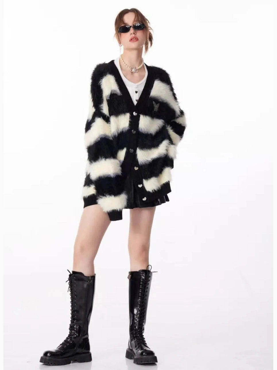 Soft Border Knit Cardigan  f0334