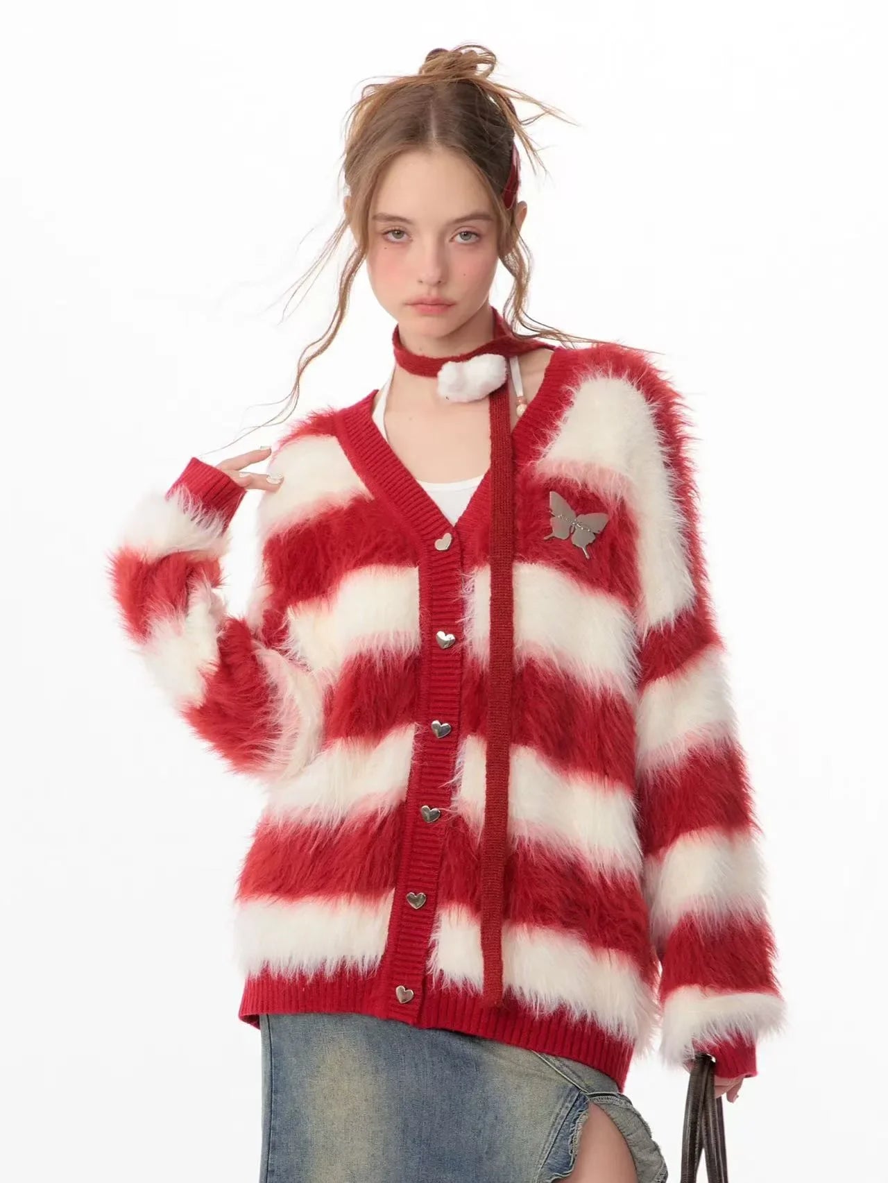 Soft Border Knit Cardigan  f0334