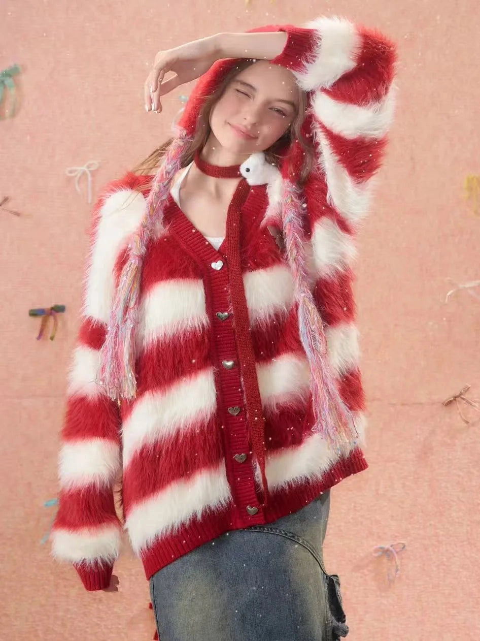 Soft Border Knit Cardigan  f0334