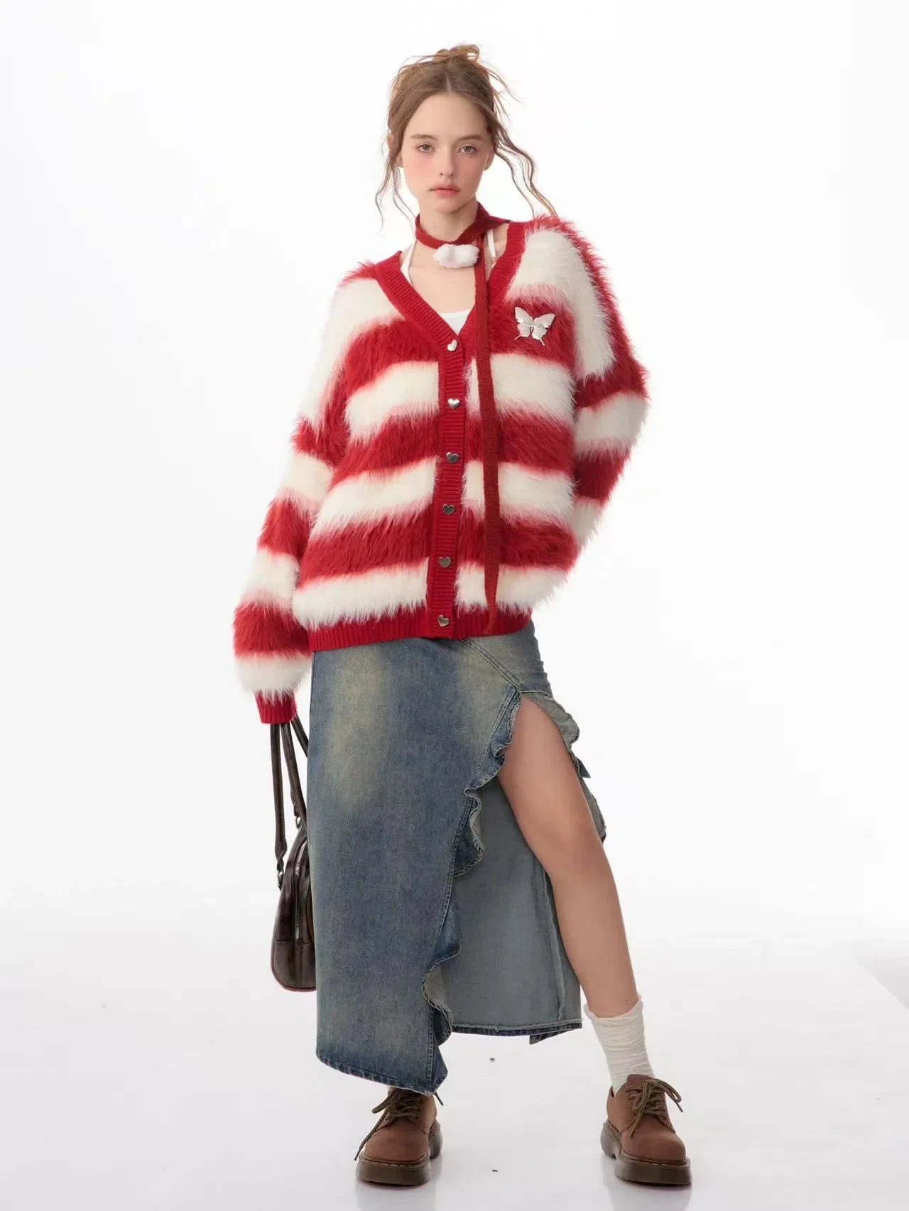 Soft Border Knit Cardigan  f0334