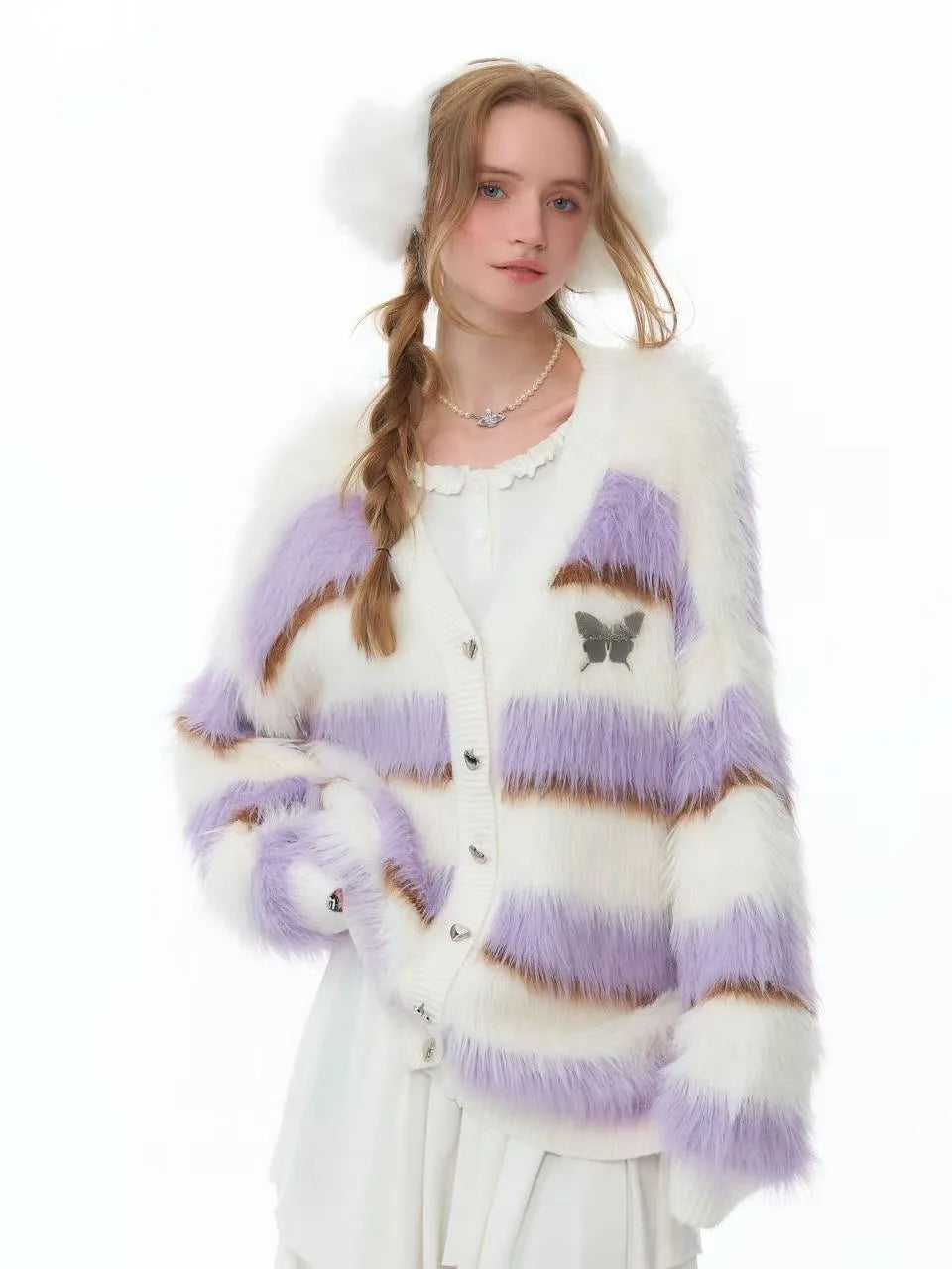 Soft Border Knit Cardigan  f0334