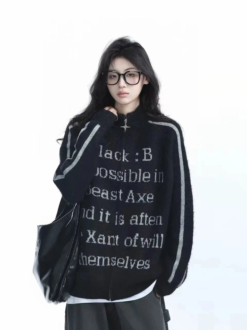 Relaxed High-Street Zip Cardigan   f0385