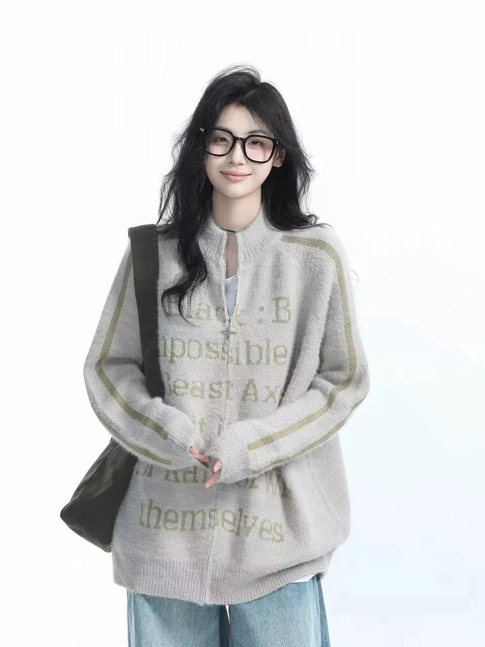 Relaxed High-Street Zip Cardigan   f0385