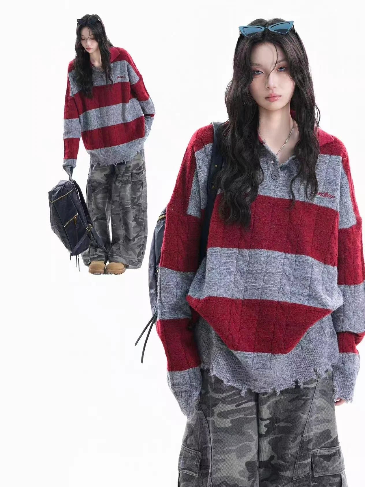 Contrast Hem Street Polo Knit   f0384