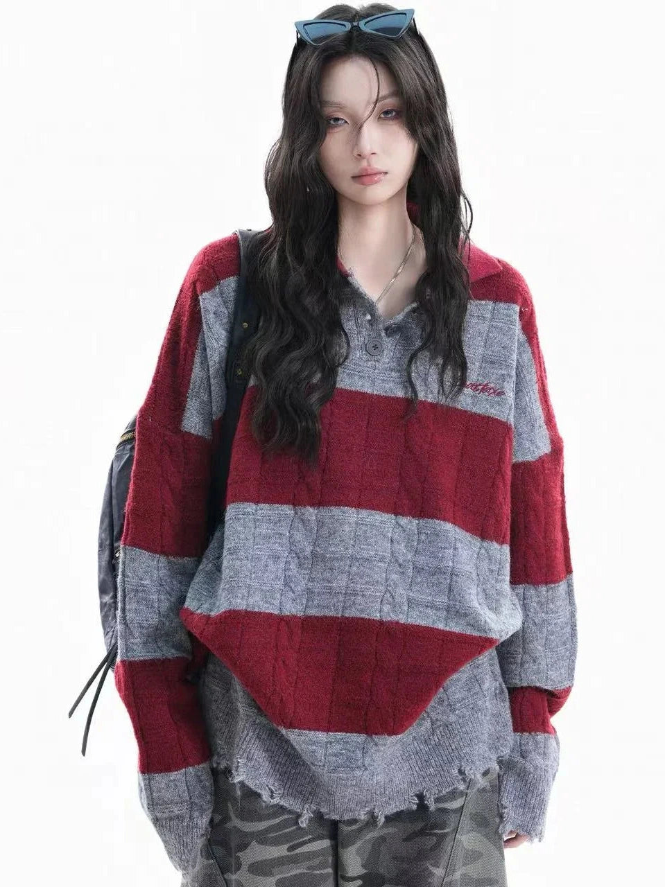 Contrast Hem Street Polo Knit   f0384