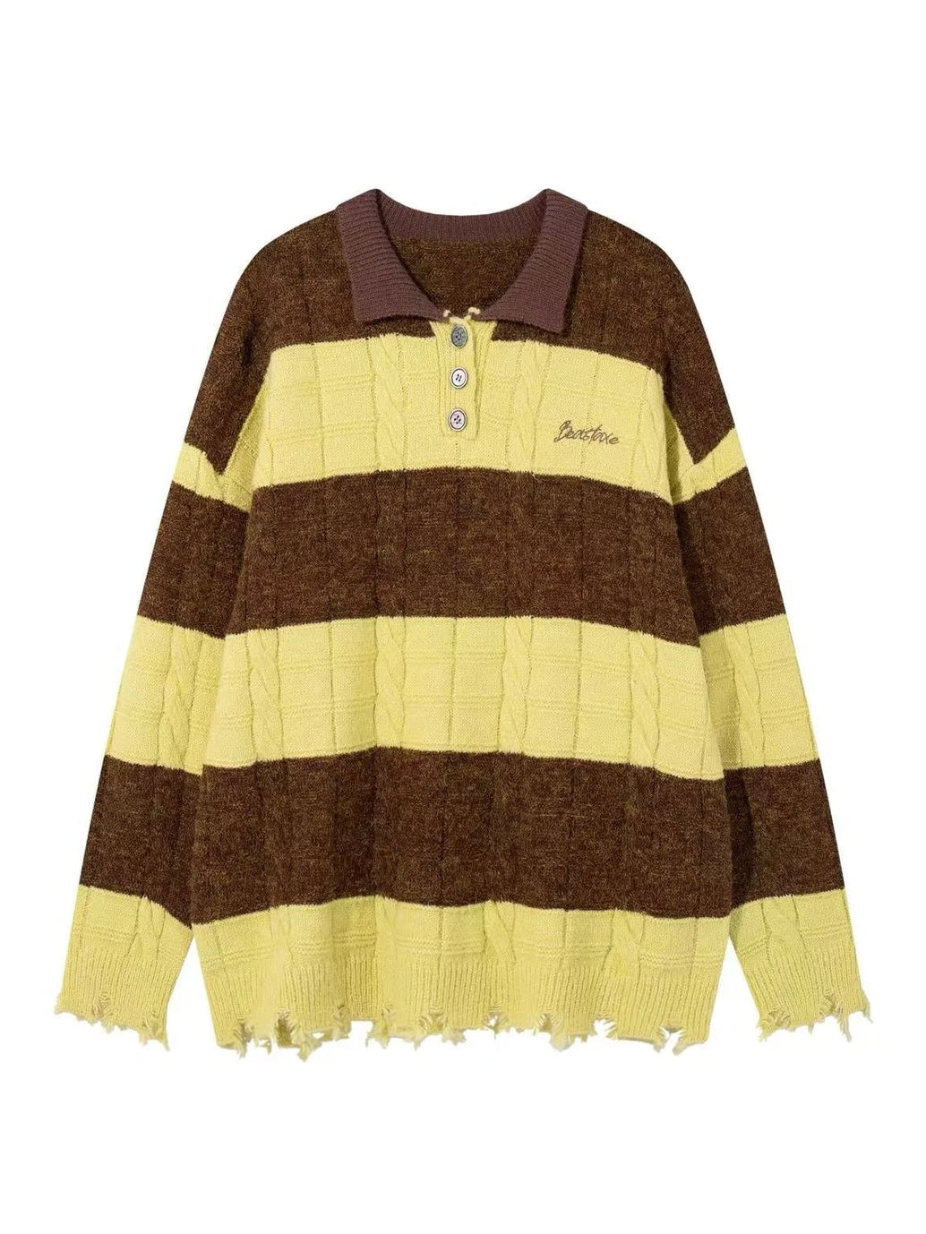 Contrast Hem Street Polo Knit   f0384