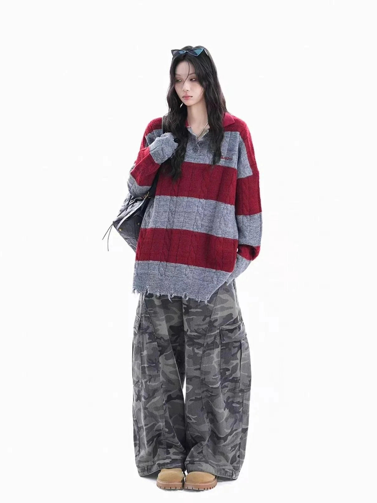 Contrast Hem Street Polo Knit   f0384