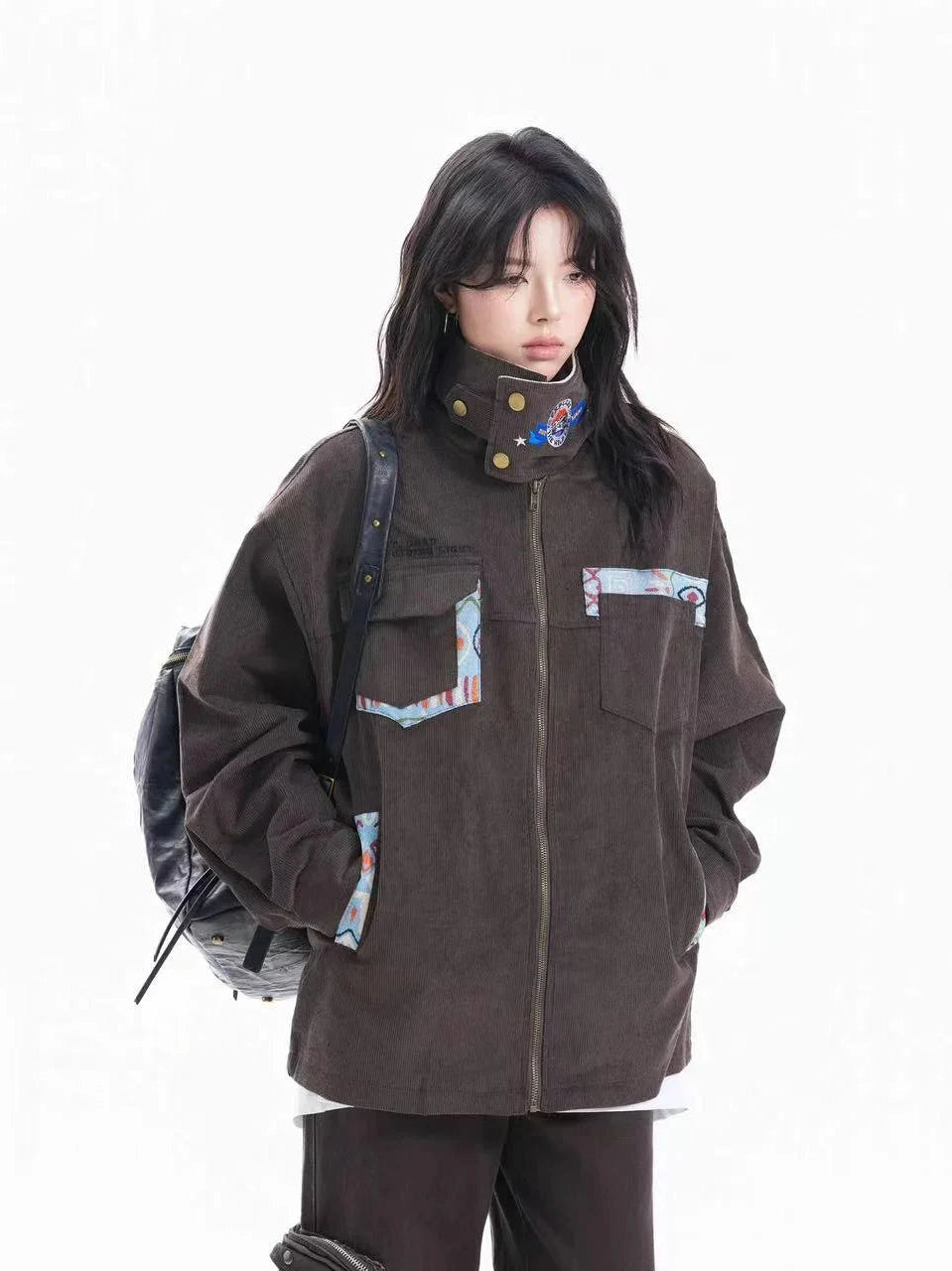 Vintage Patchwork Oversized Jacket  f0376