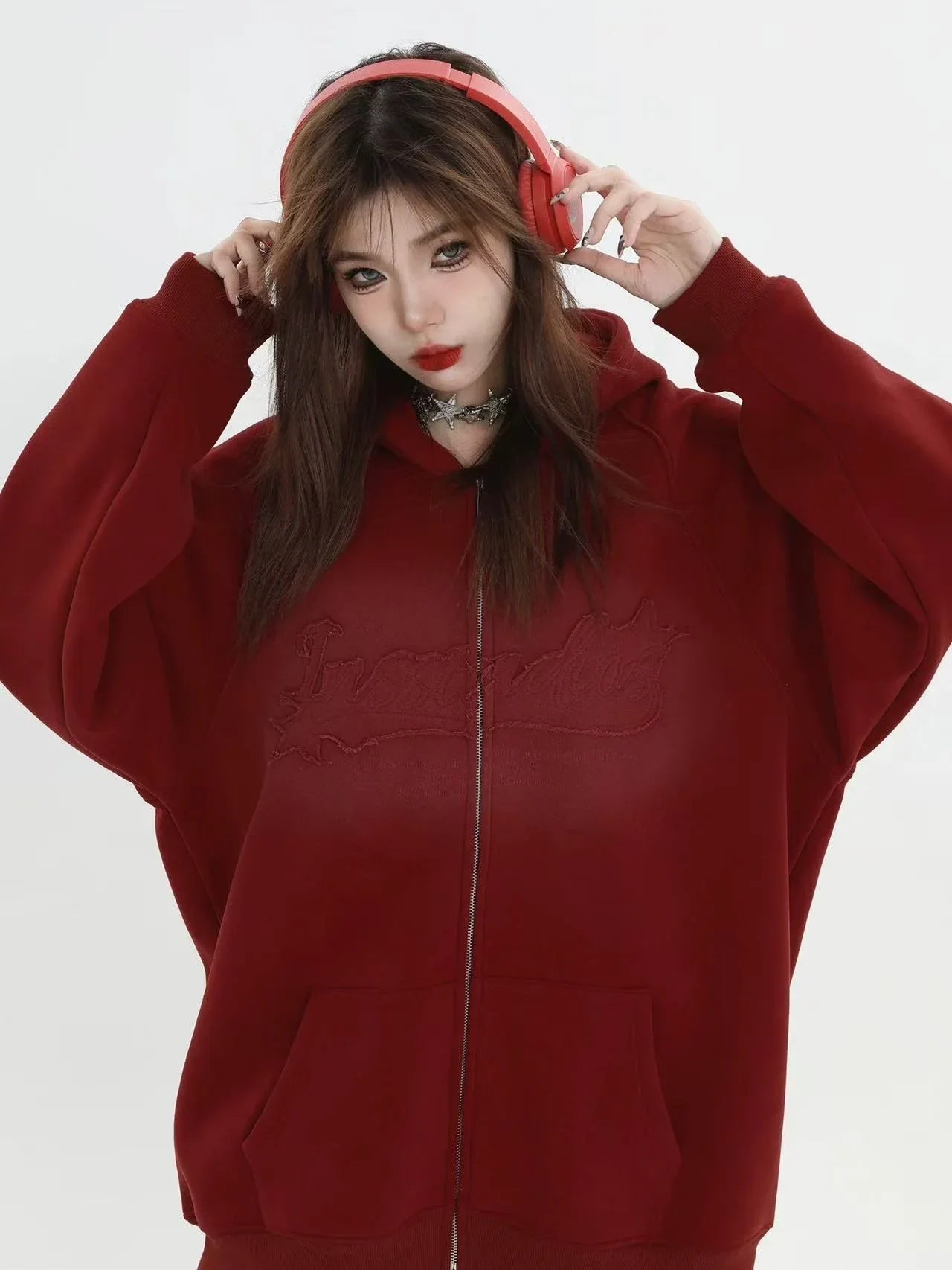 Logo Patch Hooded Zip Sweat Jacket  f0372