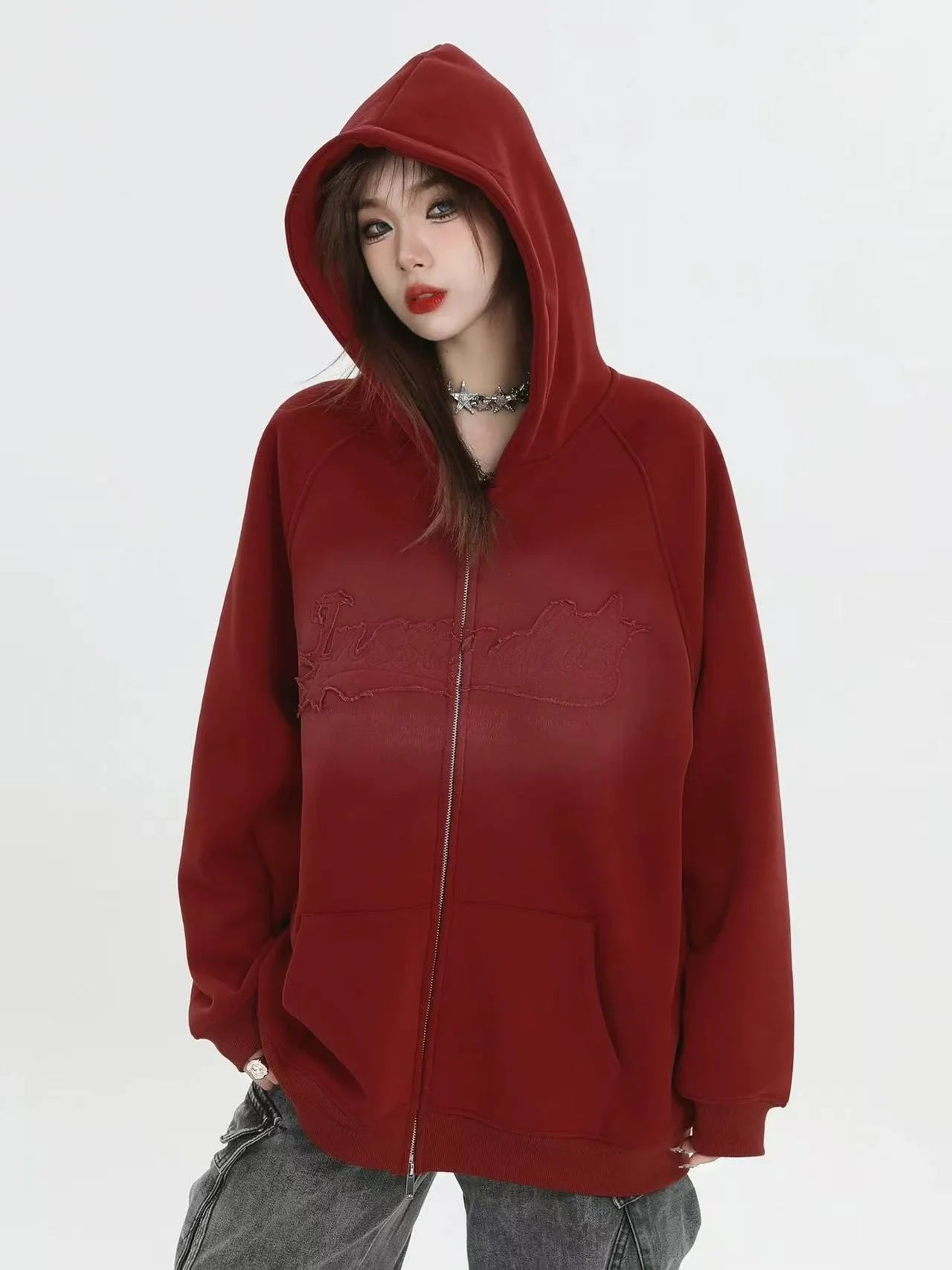 Logo Patch Hooded Zip Sweat Jacket  f0372