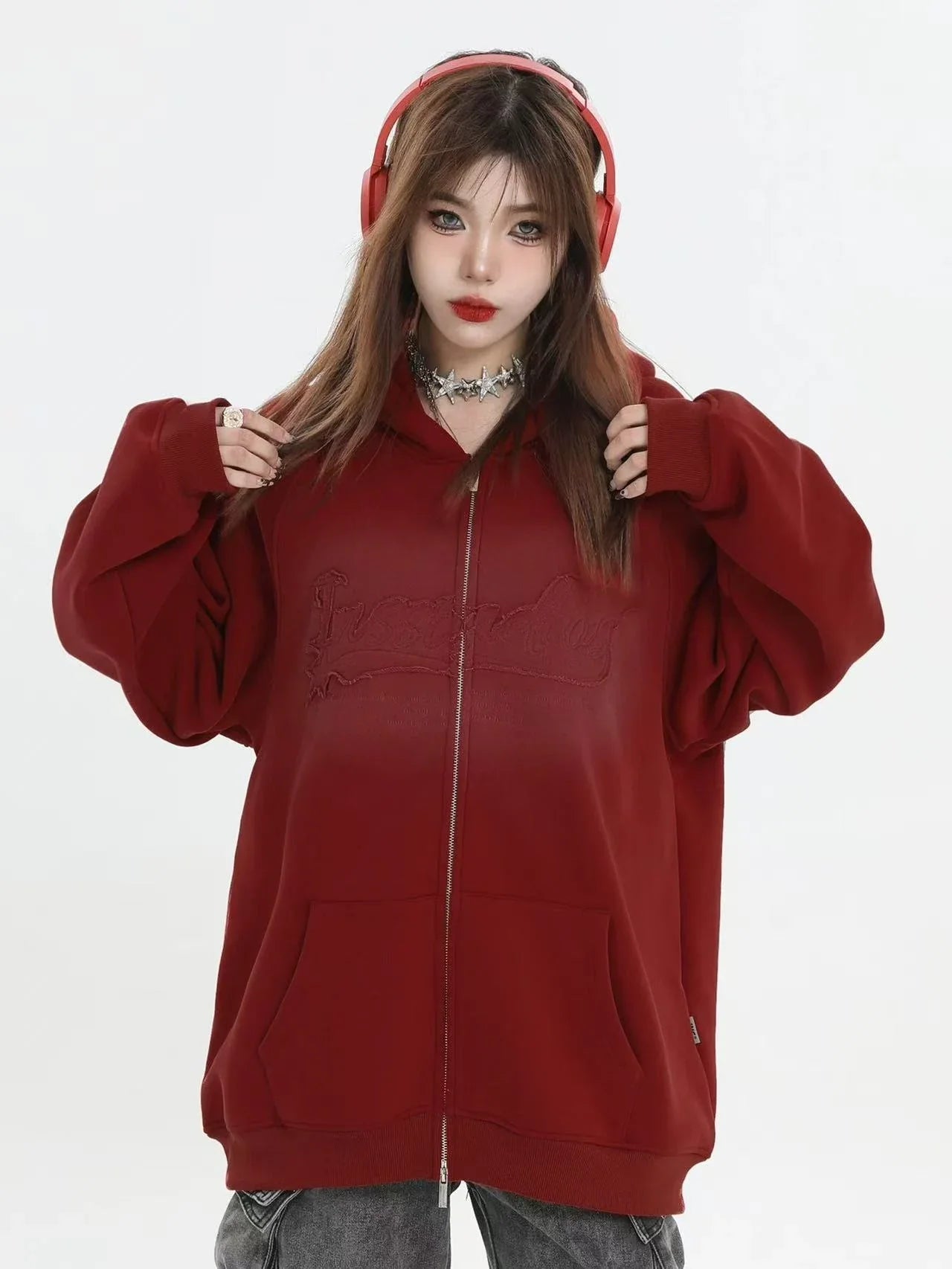 Logo Patch Hooded Zip Sweat Jacket  f0372