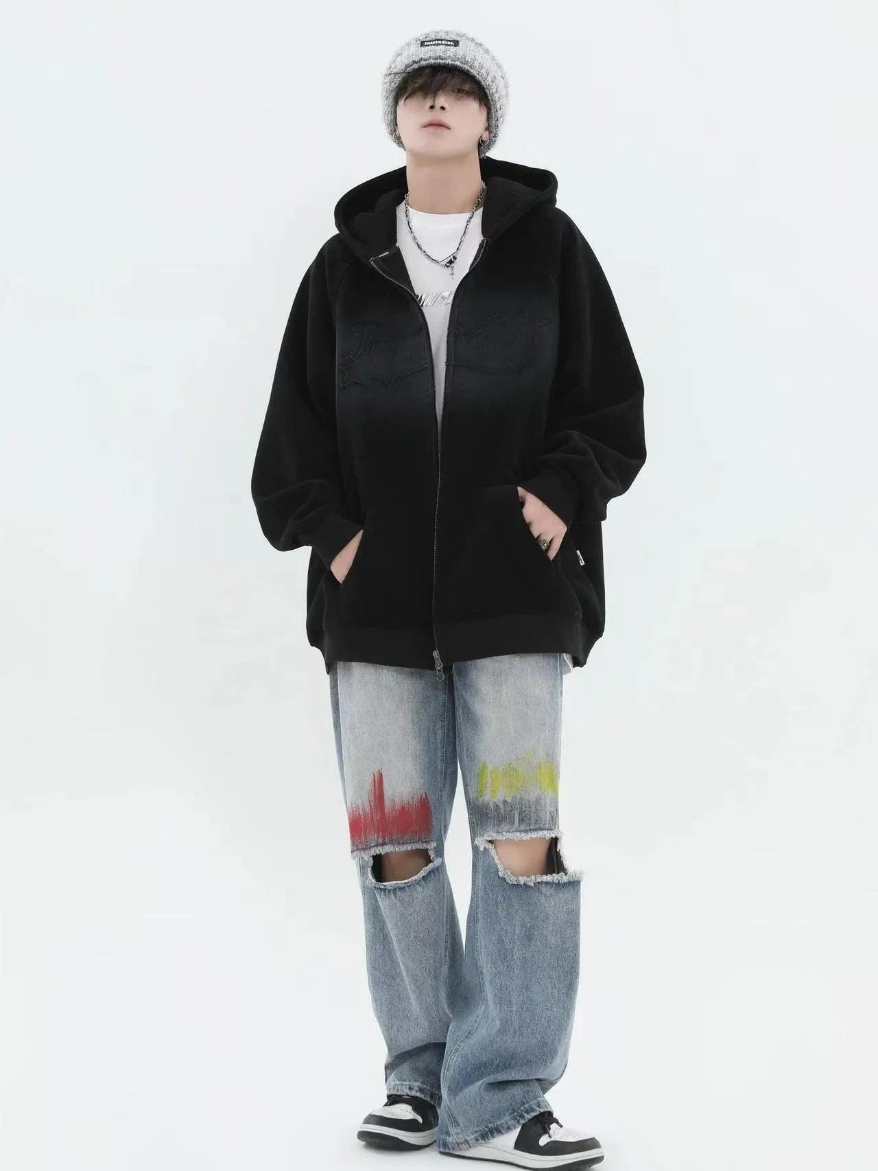 Logo Patch Hooded Zip Sweat Jacket  f0372