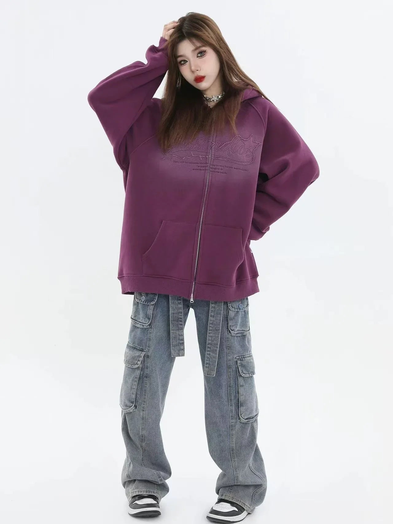 Logo Patch Hooded Zip Sweat Jacket  f0372