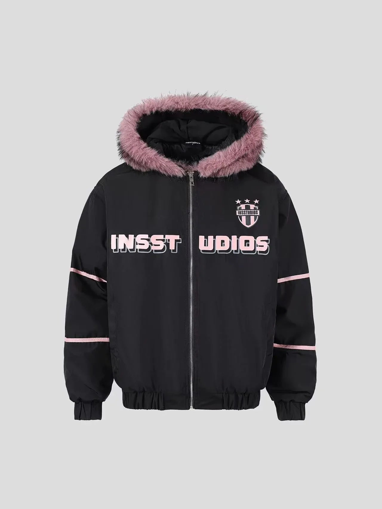 Oversized Plush Hooded Puffer  f0373