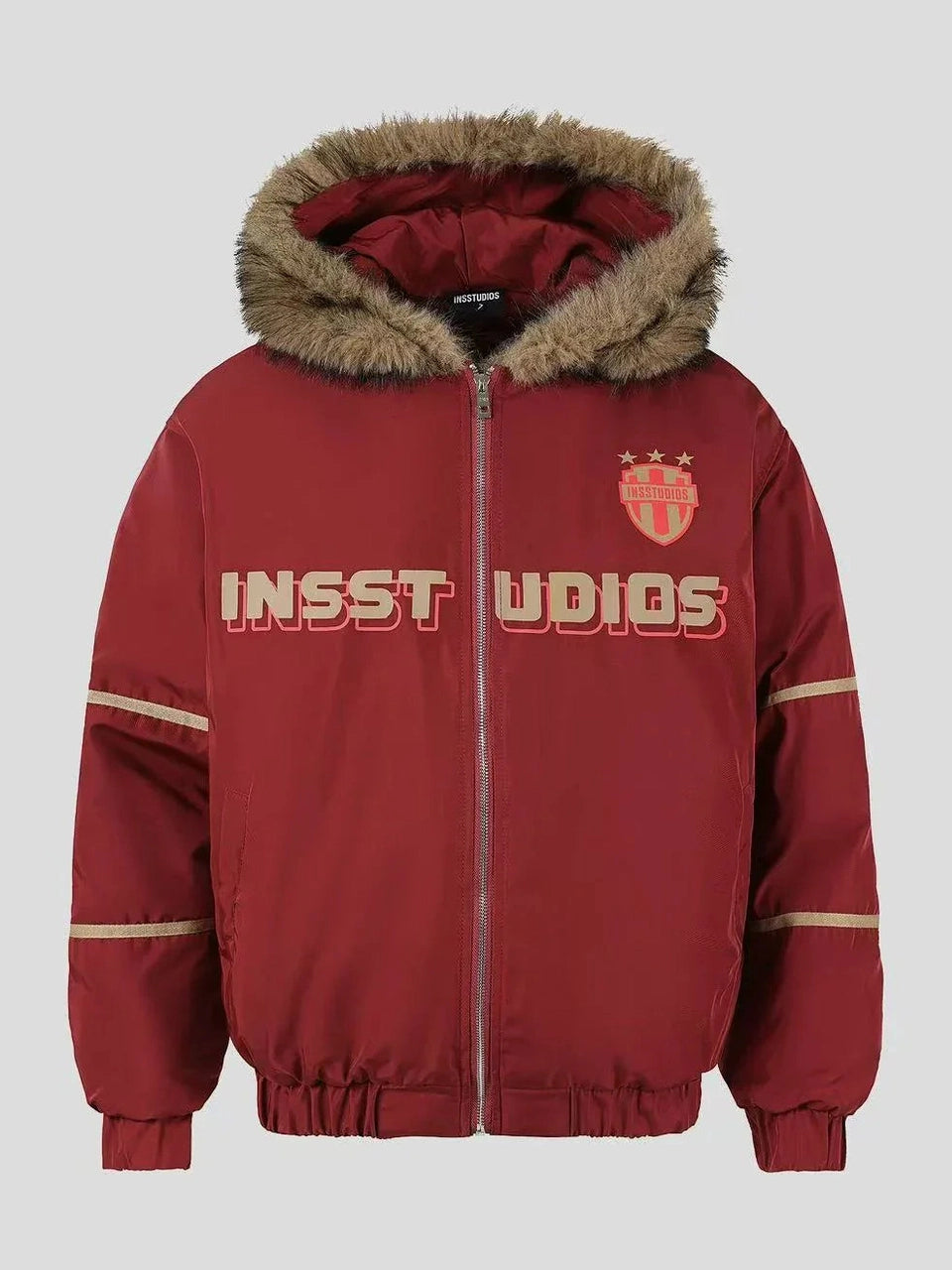 Oversized Plush Hooded Puffer  f0373