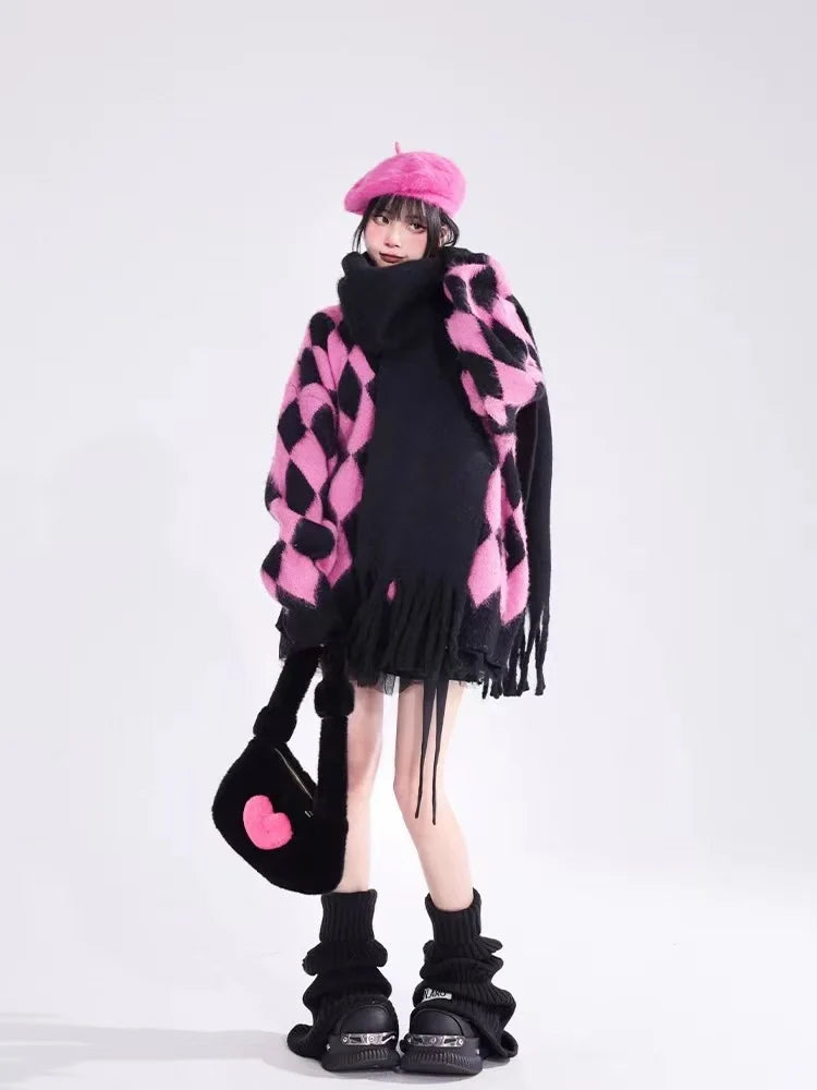 Soft Diamond Knit Mohair Cardigan f0329