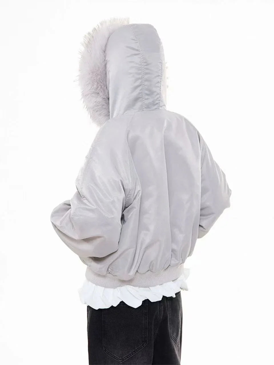 Vintage Embroidered Fur Hood Parka Jacket  f0365