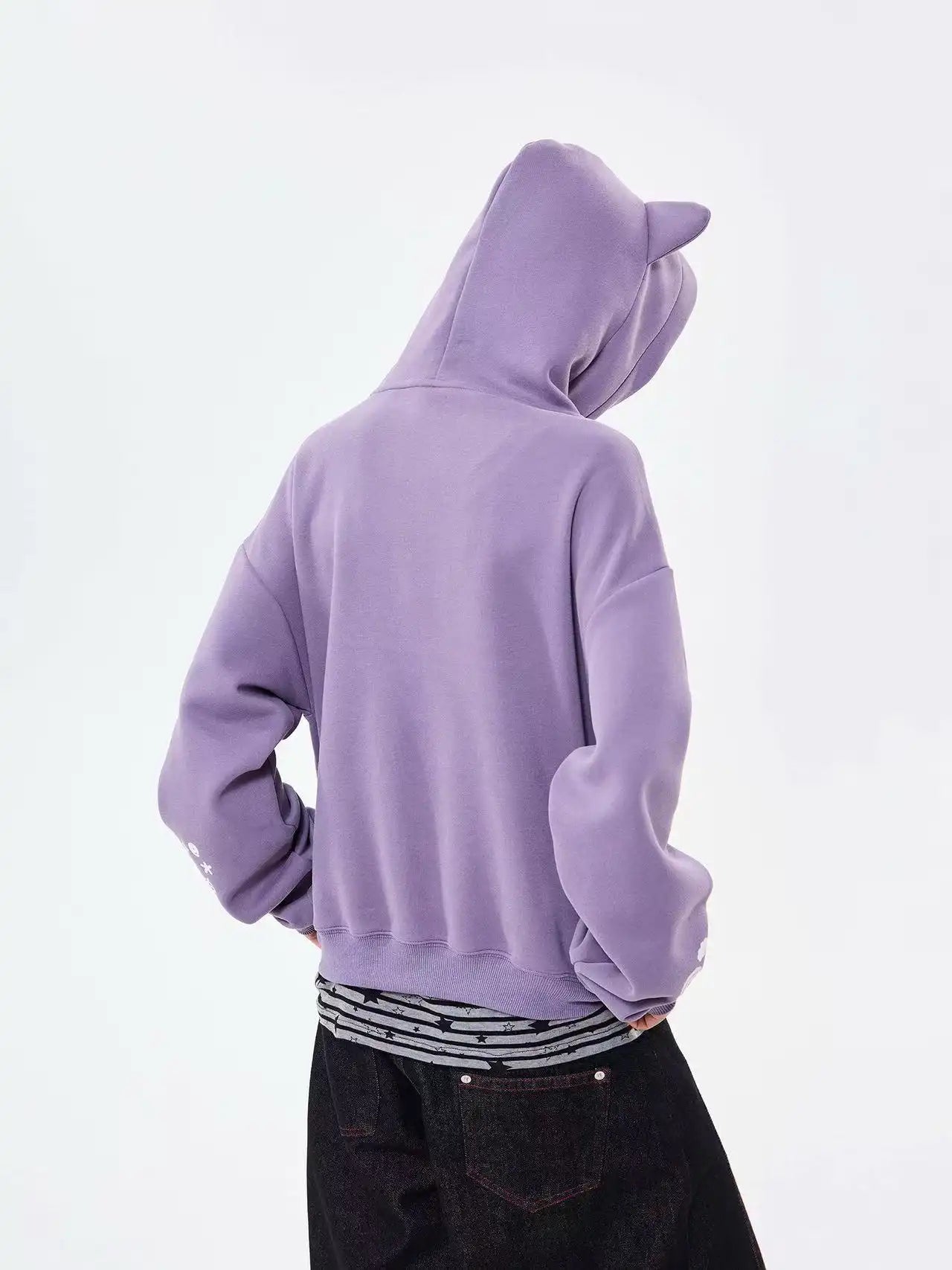 Bear Ear Heart Graphic Hoodie  f0362