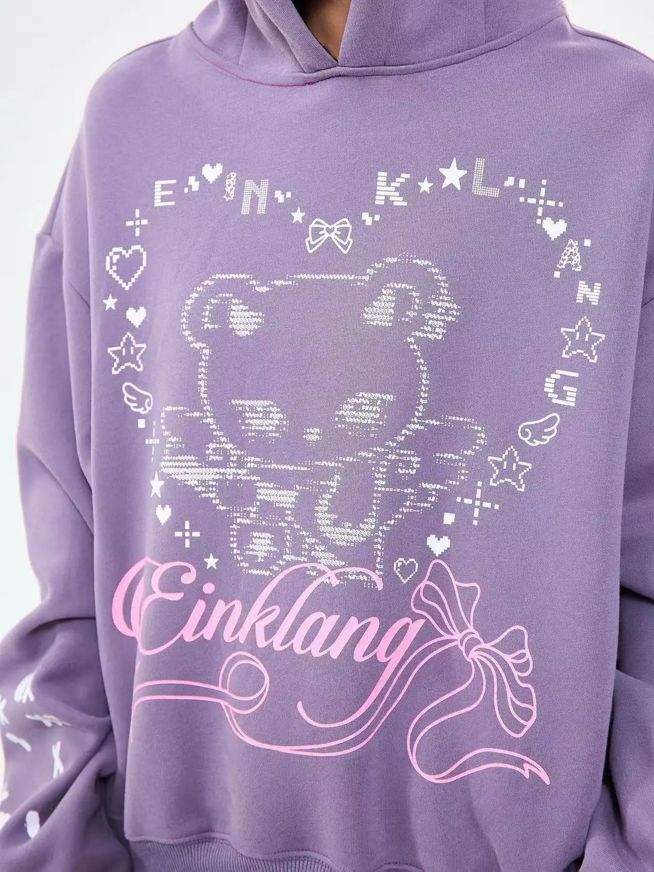 Bear Ear Heart Graphic Hoodie  f0362